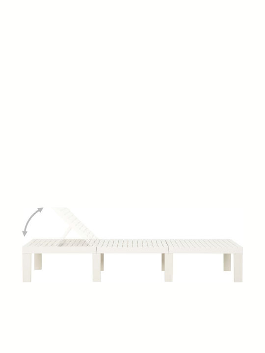Șezlong Plastic Alb 195x65x32cm