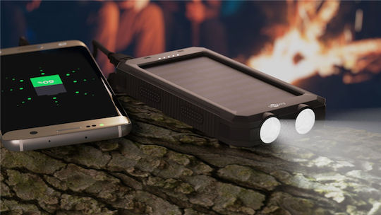 Goobay Ηλιακό Power Bank 8000mAh με 2 Θύρες USB-A Μαύρο
