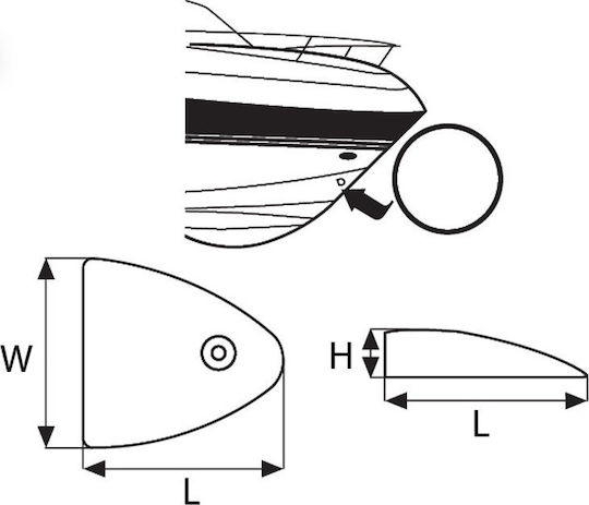 Lalizas Boat Air Duct Cover Plastic 55x50x12mm White