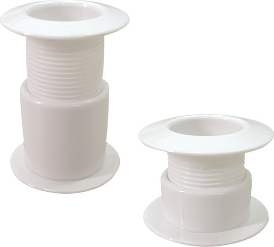 Lalizas Boat Gutter Drainage Telescopic Ø39mm, Adjustable 28-44mm, White