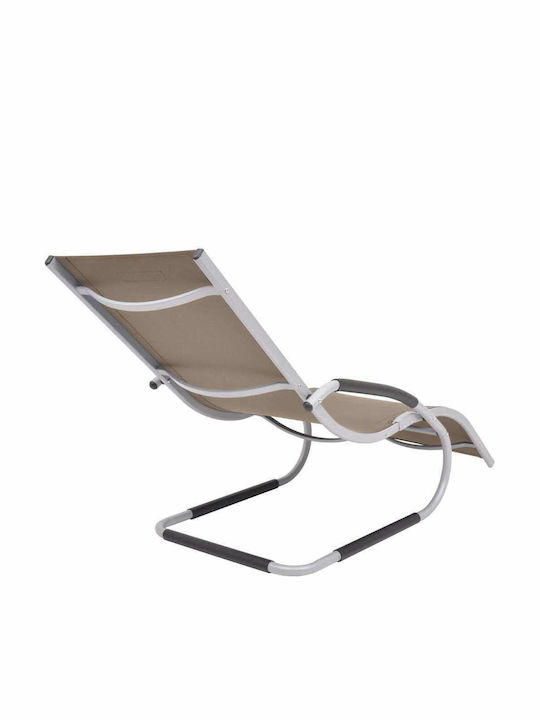 Deckchair Aluminum with Textilene Fabric Brown 152x62x88cm.