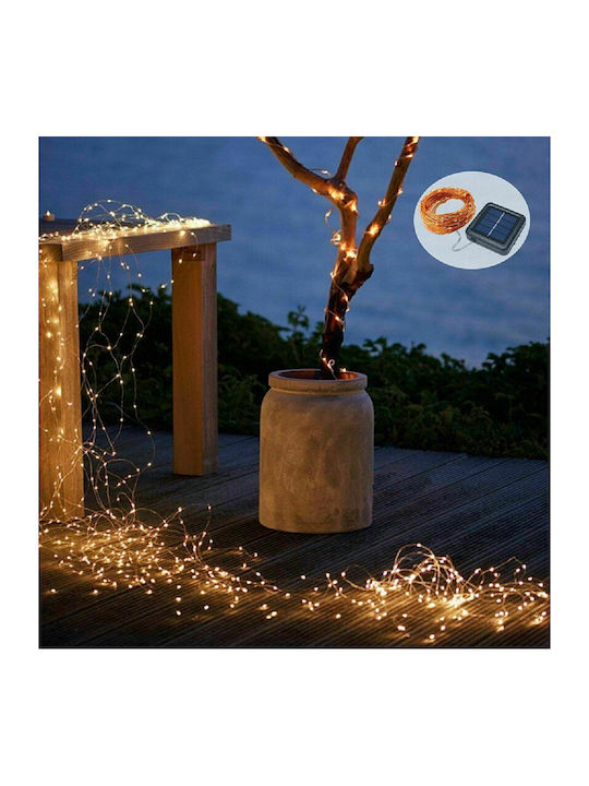 200 Lights LED 20m. Warm White Solar in String 1pcs