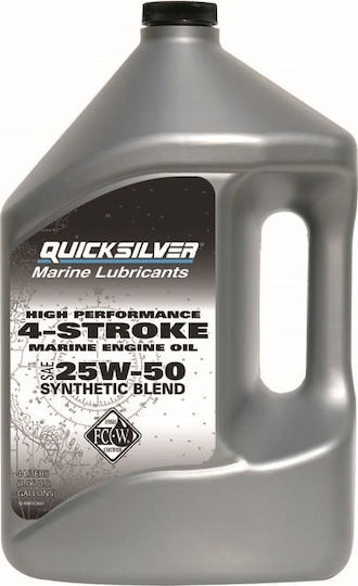 Quicksilver High Performance 4-Stroke 25W-40 Synthetisch,Polyester/Cotton/Leather Boot Öl 4T SAE 25W-50 Synthetisch 4lt 1Es