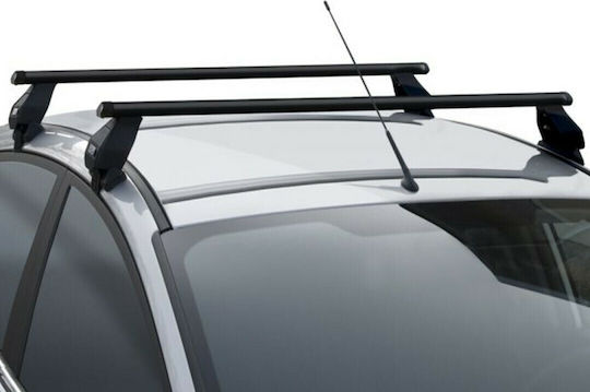 Menabo Metallic Car Roof Bars 112cm for Audi S3 5D for Cars with Factory Bars Set with Roof Rack Legs Black