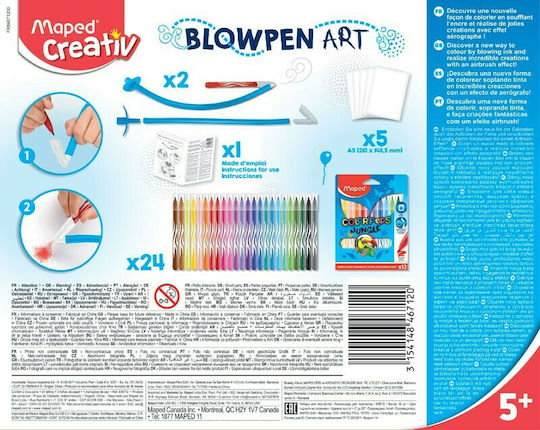 Maped Creative Blow Pen Markere de Desen 50mm Set 24buc