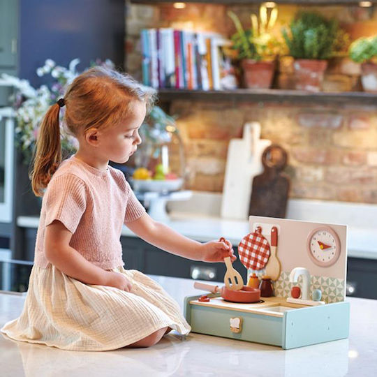 Tender Leaf Toys Children's Kitchen Wooden Portable Kitchen made of Wood 11pcs