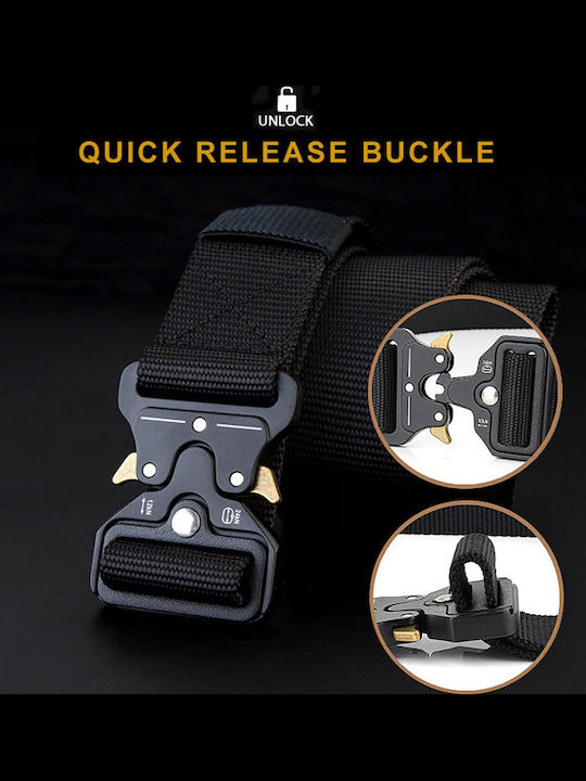 TMV-0043 Men's Black Webbing Belt