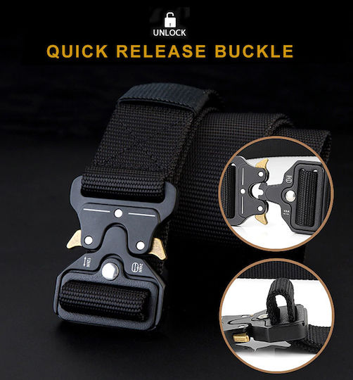 TMV-0043 Strap Military Belt Quick Release Black 38mm