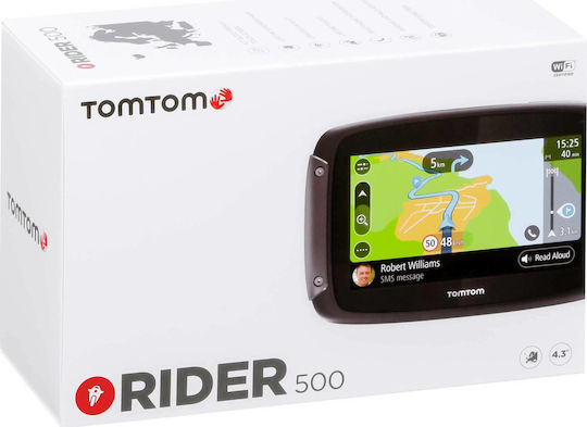 TomTom Συσκευή Πλοήγησης GPS Rider 500 EU με Οθόνη 4.3" Wasserdicht Bluetooth & Kartensteckplatz 1GF0.002.00