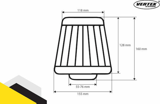 AMiO Luftfilter Trichter Freihand 160x155x118mm Carbon Universell