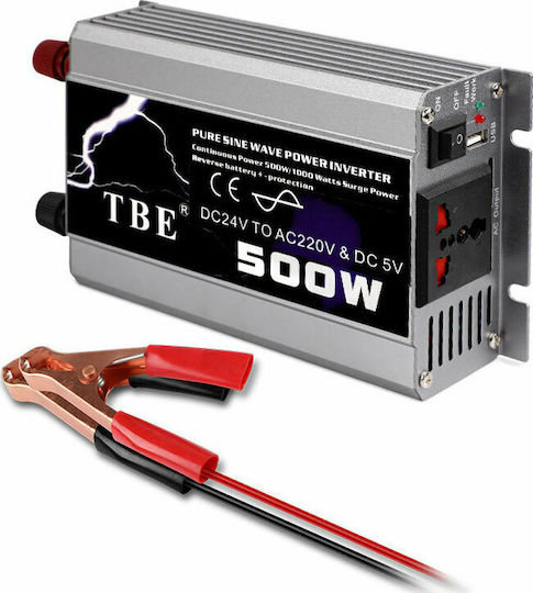 TBE500W Car Inverter 500W to Converter 12V DC in 220V AC with 1xUSB