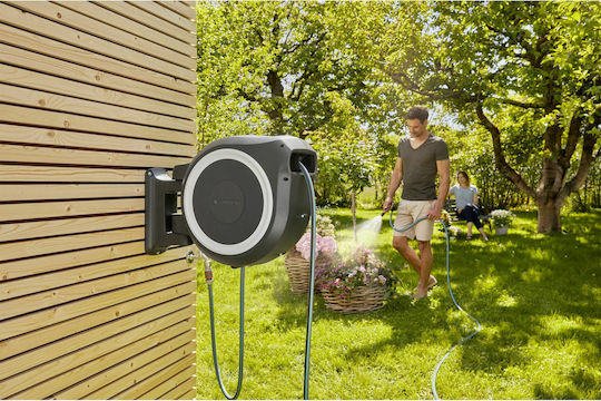 Gardena Automatisch Bewässerungswind An der Wand montiert mit Schlauch 35m XL