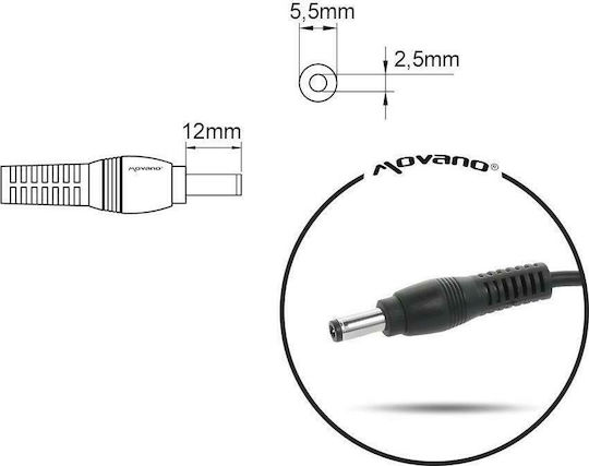 Mitsu Laptop Charger 65W 20V 3.25A for Fujitsu with Detachable Power Cable