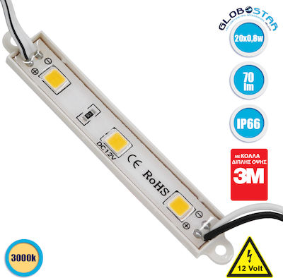 GloboStar LED Modul 12V 0.8W Alb cald 20buc 73702