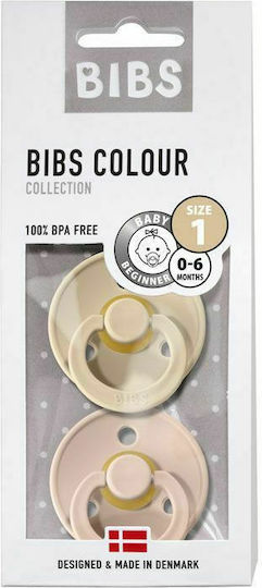 Bibs Colour Πιπίλες Καουτσούκ Vanilla / Blush για 0-6 μηνών 2τμχ