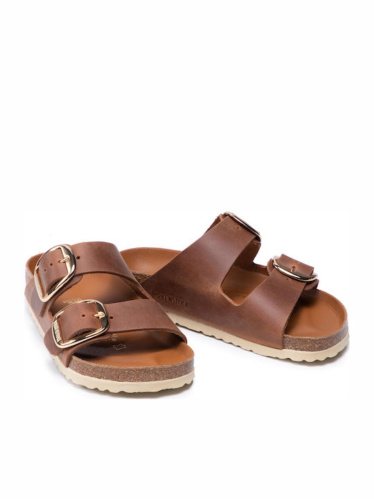 Arizona Big Buckle Oiled Leather Women's Sandals Brown Regular Fit