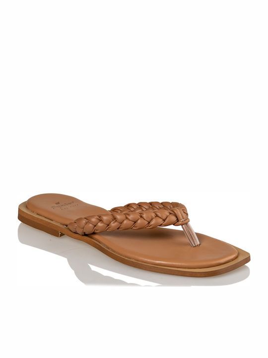 Strandal Women's Flat Sandals in Tabac Brown Color
