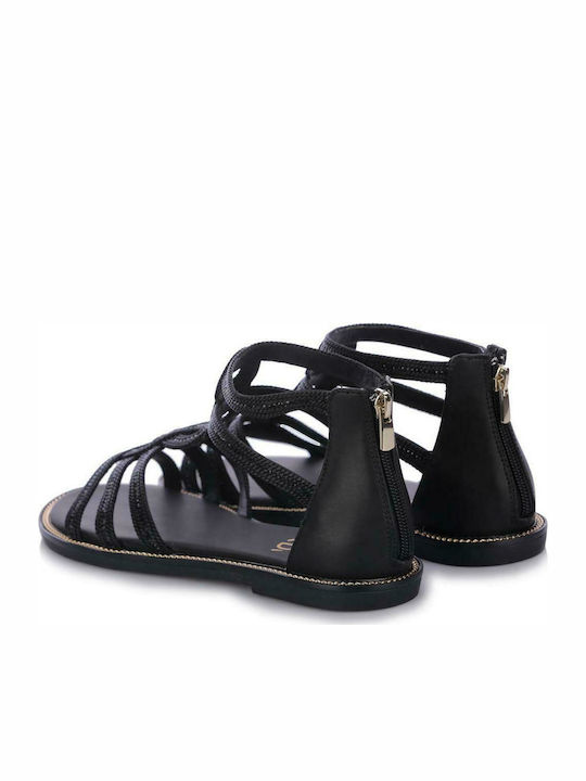 Exe Leather Women's Flat Sandals In Black Colour M47001501 P20