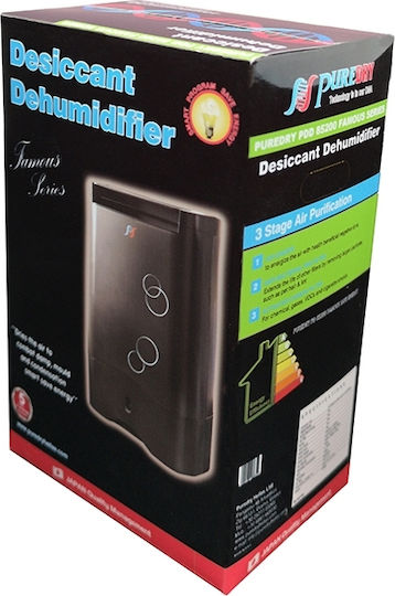 Puredry PDD 10200 Desiccant Famous Dehumidifier Zeolite with Ionizer 10lt Black