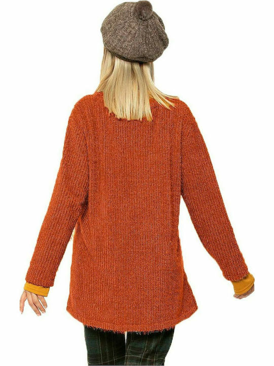 Anna Raxevsky Z19204 Women's Knitted Cardigan Orange Z19204/EKAI