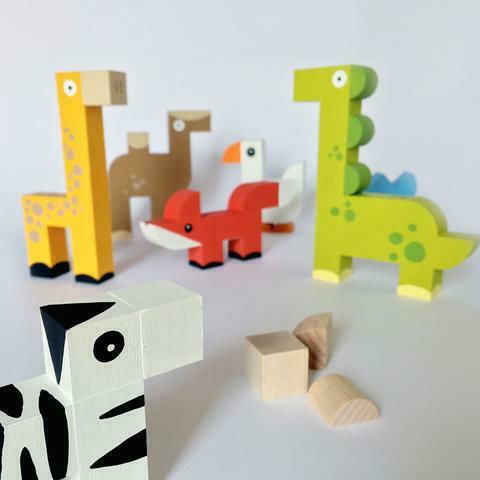 Milaniwood Wooden Construction Toy Wooden Creation "Animal Workshop"