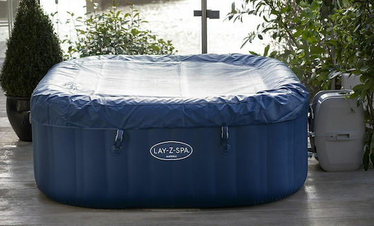 Lay-Z-Spa Hawaii AirJet Square Swimming Pool 795L Inflatable with Hydromassage 180x180x71cm Blue