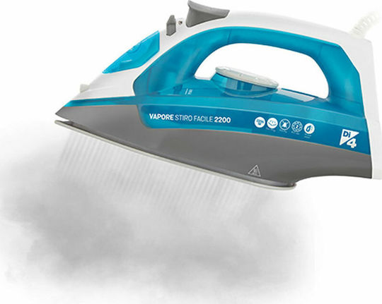 DI4 Facile 2200 Steam Iron 2200W with Non-stick Plate and Continuous Steam Supply 25g/min