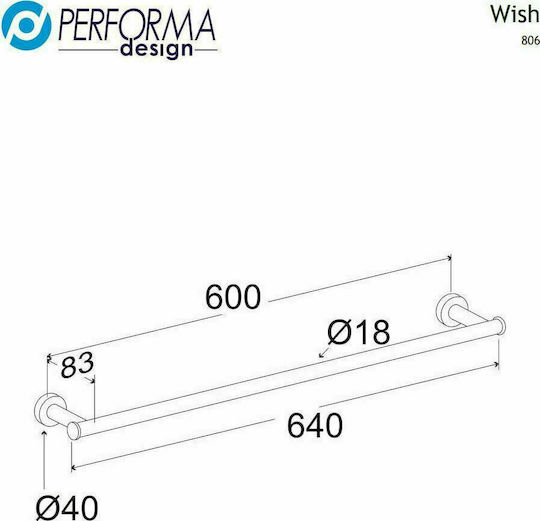 Geesa Performa Badezimmerhaken & -halter Moni Wandhalterung mit Schrauben 60x8.3cm Antik-Bronze