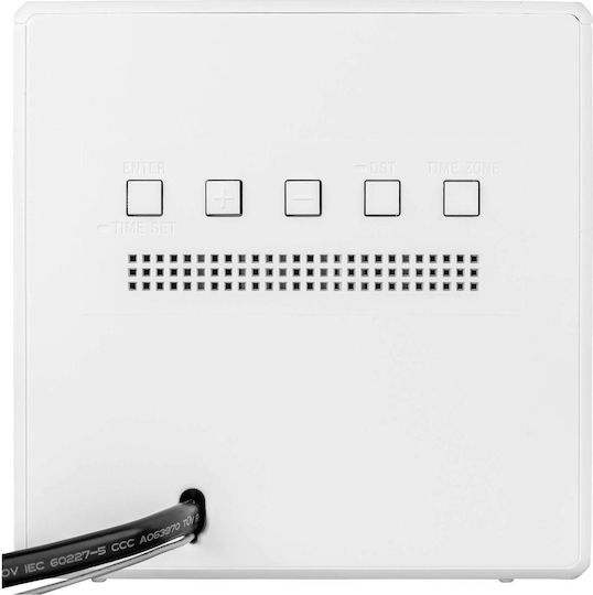 Sony Масов Дигитален Часовник LED с Будилник и Радио Бял ICF-C1TW