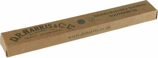 Dr. Harris & Co. Ltd Οδοντόβουρτσα Blue Bristle Biodegradable Bamboo Toothbrush Medium Μπεζ
