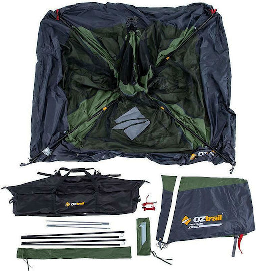OZtrail Fast Frame 4 Automatic Camping Tent Cabin Green with Double Cloth 3 Seasons for 4 People 240x220x195cm
