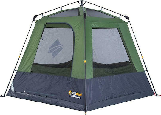 OZtrail Fast Frame 6 Automatic Camping Tent Cabin Green with Double Cloth 3 Seasons for 6 People 300x280x195cm
