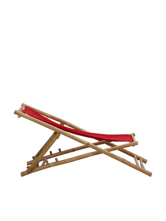 Deckchairs Bamboo with Red Fabric 108x60x62cm