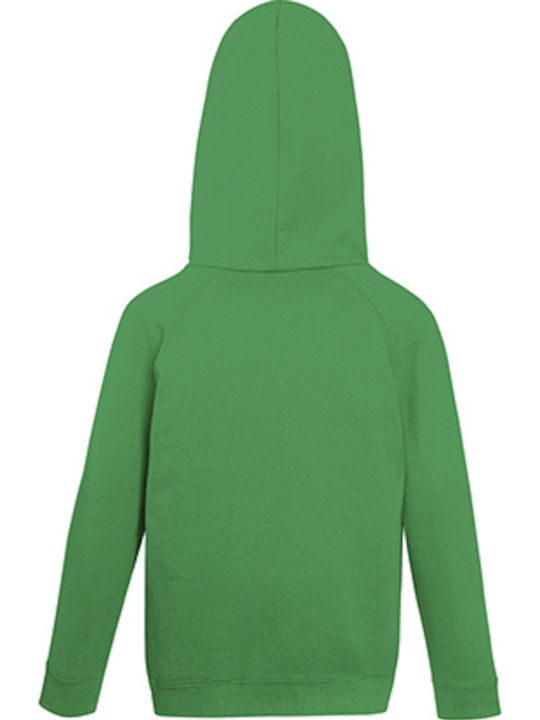 Fruit of the Loom Fleece Παιδικό Φούτερ με Κουκούλα και Τσέπες Πράσινο