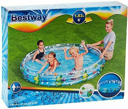 Bestway Children's Round Swimming Pool PVC 500L Inflatable 183x33cm Ocean