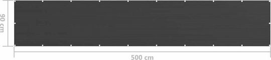 vidaXL Rechteckig Schattentrennwand Gray auf Rolle Mit Hoop 0.9x5m hergestellt aus HDPE