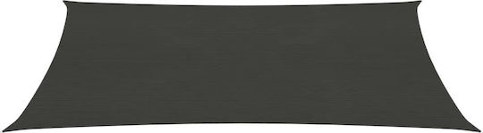 vidaXL Rectangular Shade Sail Gray With Hoop 3x5m 160gr/m² made of HDPE 160gr/m²