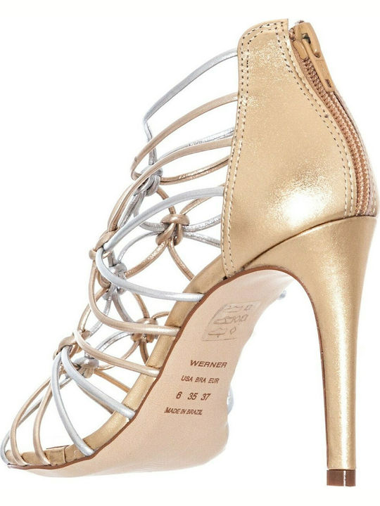 Leder Sandalen Gold