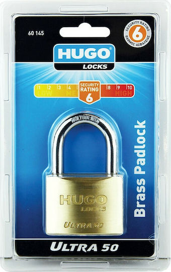 Hugo Locks Μπρούτζινο Λουκέτο Πέταλο με Κλειδί 60mm
