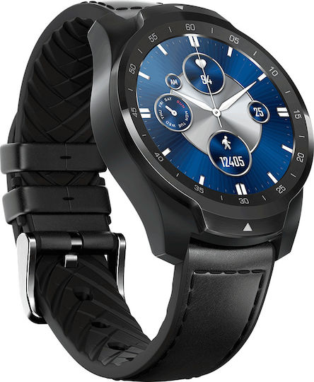 Ticwatch Pro S 45mm Αδιάβροχο Smartwatch με Παλμογράφο (Μαύρο)