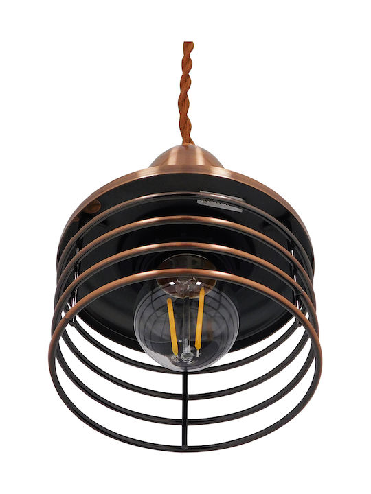 GloboStar Manhattan Κρεμαστό Φωτιστικό Χάλκινο με Ντουί E27 11εκ.