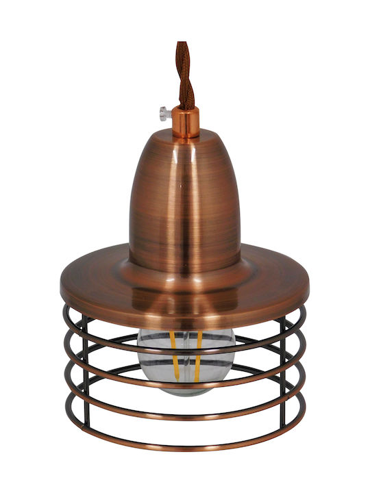 GloboStar Manhattan Κρεμαστό Φωτιστικό Χάλκινο με Ντουί E27 11εκ.