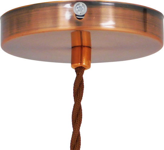 GloboStar Manhattan Κρεμαστό Φωτιστικό Χάλκινο με Ντουί E27 11x11x14εκ.