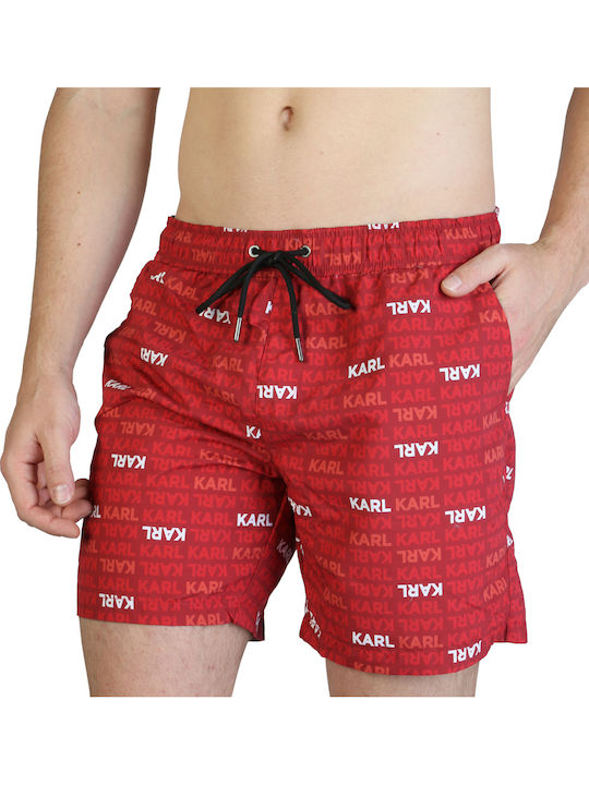Men's Swimwear Shorts Red with Patterns