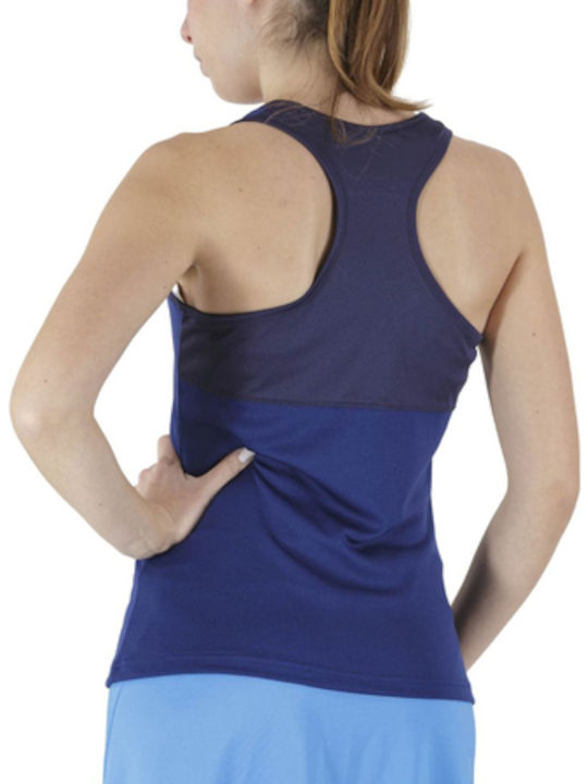 Babolat Damen Sportlich Bluse Ärmellos mit V-Ausschnitt Blau