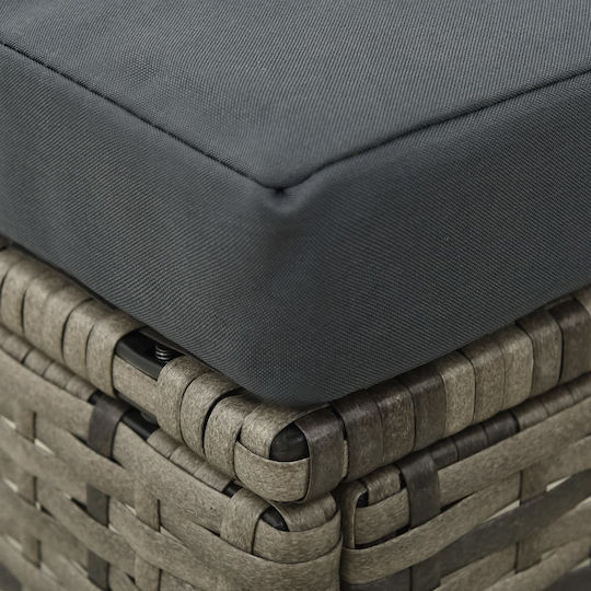 Garden & Outdoor Furniture Set Living Room 3 Pieces Gray with Pillows