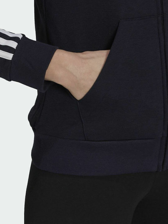 Essentials 3-Stripes Women's Sweatshirt Jacket Hooded Legend Ink