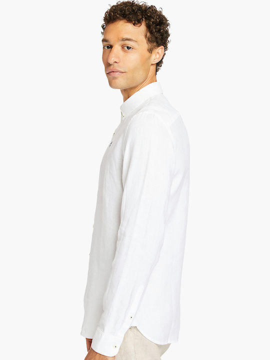 Mill Long-sleeved Linen Shirt White