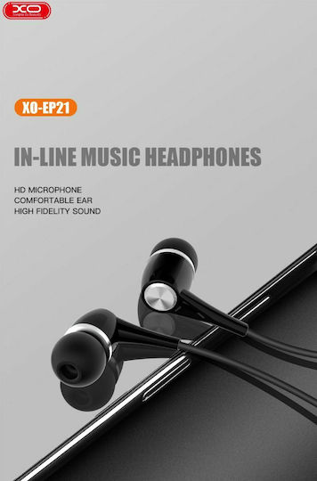 XO EP21 În ureche Handsfree cu Mufă 3.5mm Negru