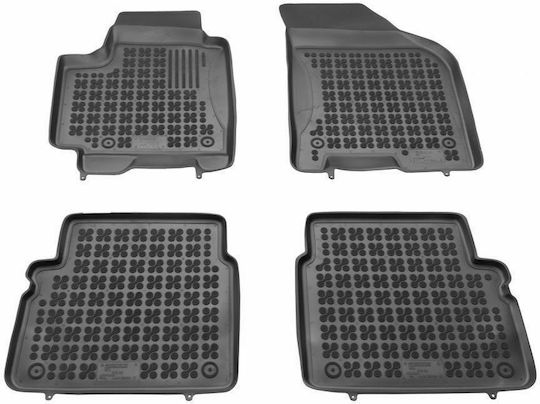 Rezaw Plast Satz Vorder- und Hintermatten Wannenartig 4Stück aus Gummi für Chevrolet Aveo 2004-2007 Schwarz